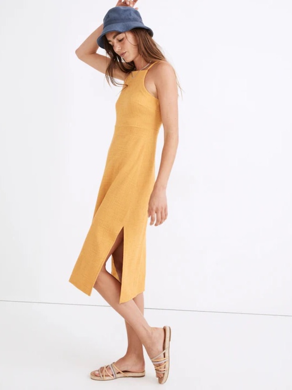 NWT Madewell Mustard Textured Cami Dress: “Tuscan Glow”